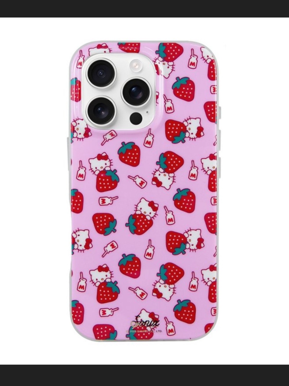 NWT Hello Kitty Pink Strawberry Milk Phone Case for IPhone 16 Pro